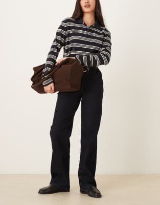 JDY - Jeans in indigoblauer Rinse-Waschung mit hohem Bund und weitem Bein