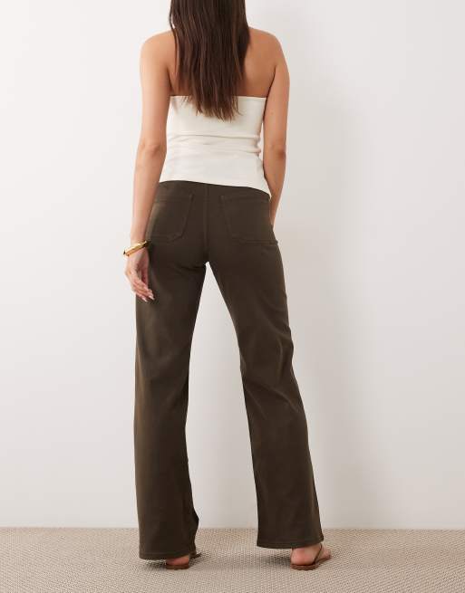 JDY - Jeans met wijde pijpen en hoge taille in bruin, 2 van 5