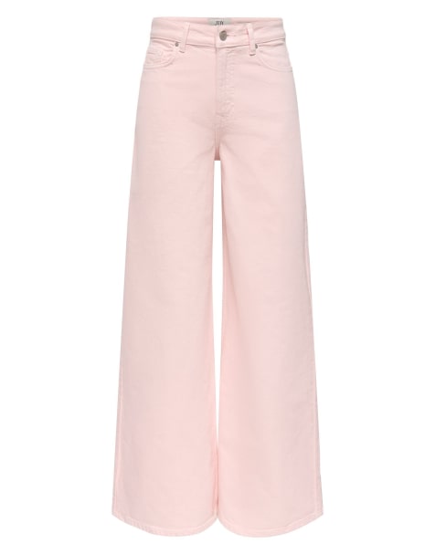 JDY – Jeans mit weiter Passform in Dogwood-Rosa - view 1