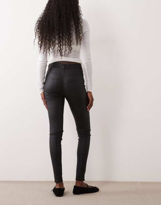 JDY - Jeans spalmati neri a vita alta skinny, 3 di 5