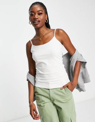 JDY JDY jersey cami top in white