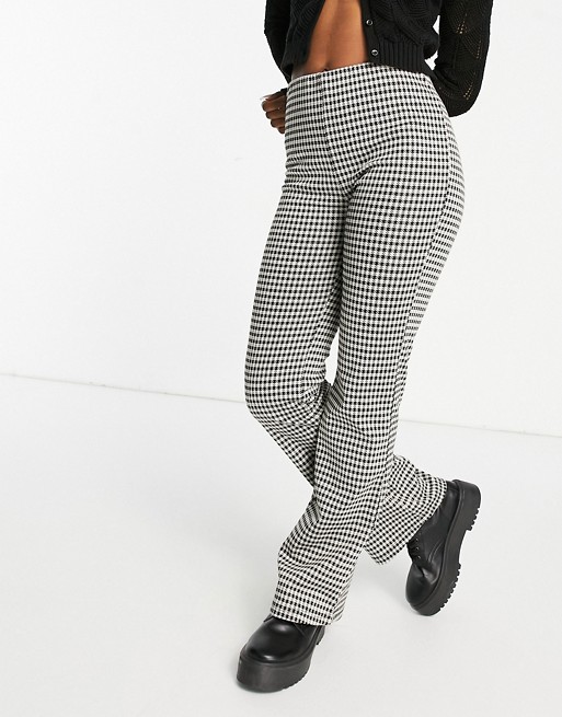 JDY jersey flared trouser co-ord in check