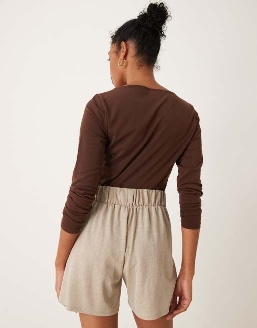 JDY jersey shorts in beige - part of a set, 3 of 5
