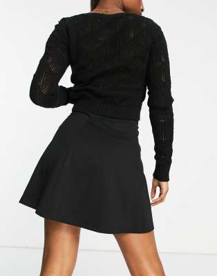 jersey skater skirt black