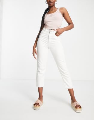JDY kaja high-waisted straight leg jeans in white