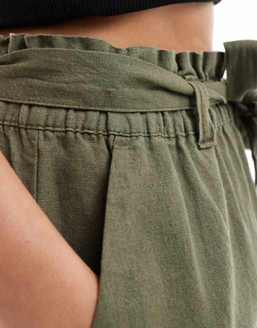 JDY - kaki shorts med bindebånd i taljen - Del af sæt, 5 af 5