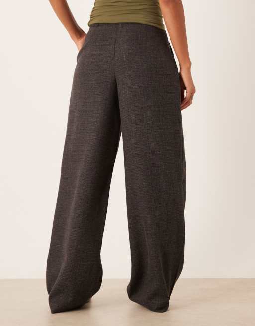 JDY – Karierte Hose in Schwarz mit hohem Bund und weitem Bein, 4 von 5