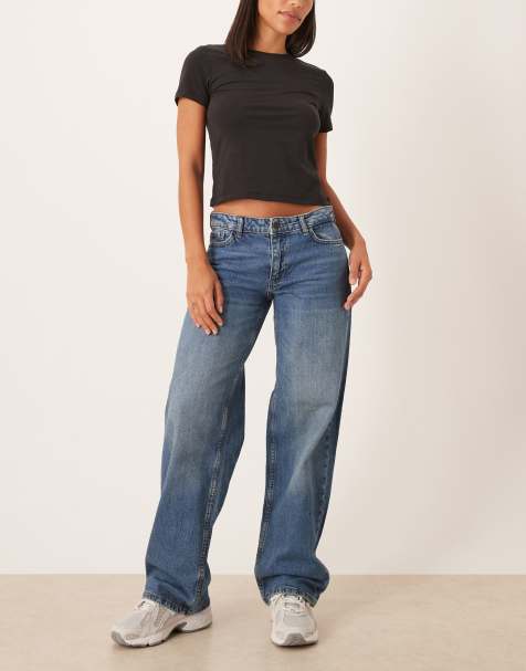 JDY - Katie - Jeans met lage taille en rechte pijpen in middenblauw - view 1