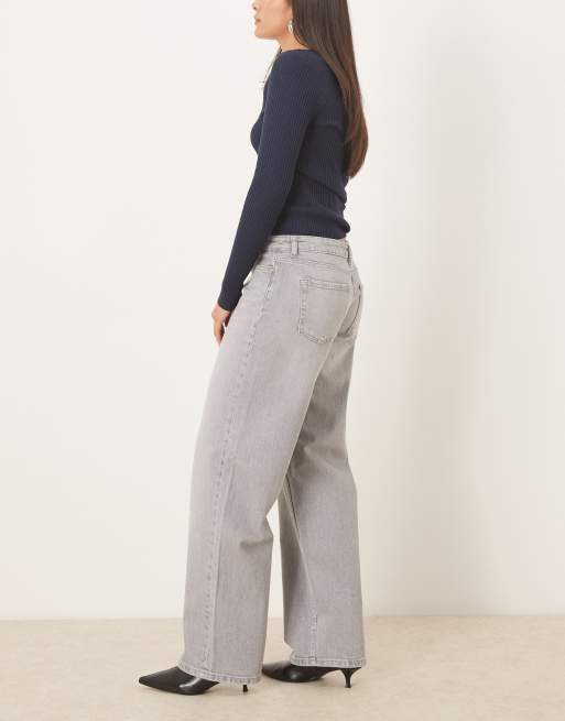 JDY – Katie – Ljusgrå jeans med raka ben och låg midja, 3 av 5