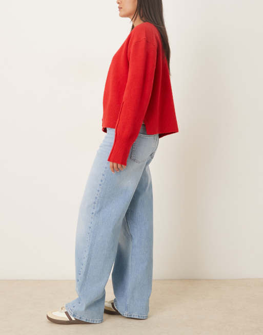 JDY Katie low waist straight leg jeans in light blue, 3 of 5