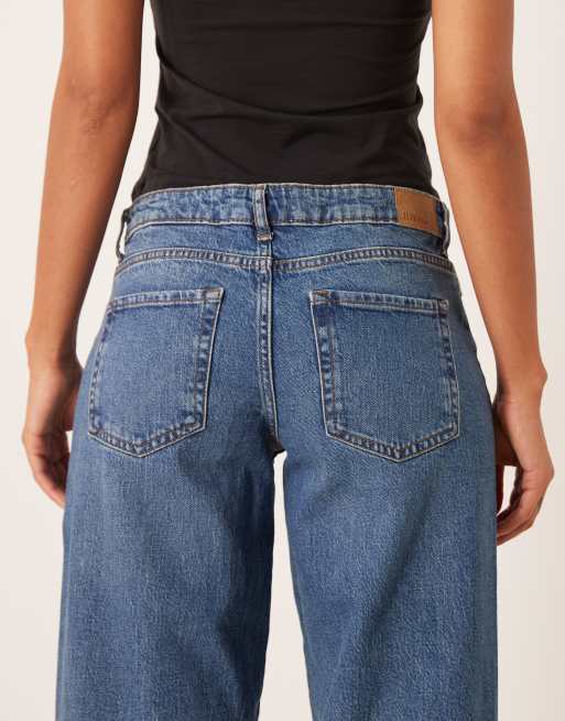 JDY Katie low waist straight leg jeans in mid blue, 4 of 5