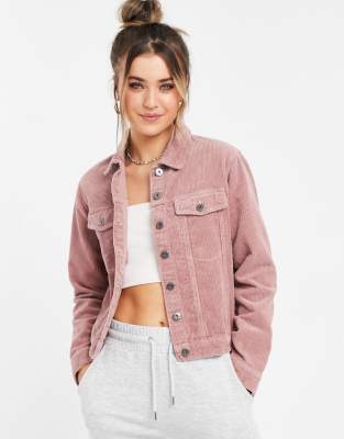 JDY Kiraz - Corduroy jacket in pink/000|JDY Layer Jacket Wide collar Button  piping Chest pockets Cuffs with buttons Fit is regular-fit Size is normal -  ASOS NL | StyleSearch