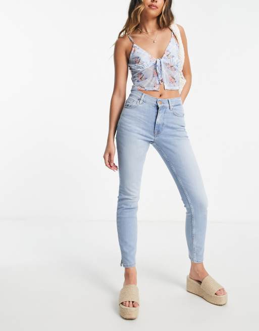 JDY - Kiza - Skinny jeans met hoge taille in lichte wassing 