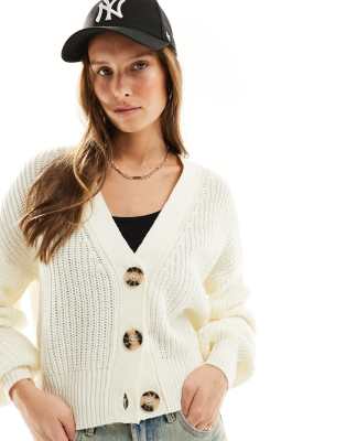 JDY knit cardigan in cream-White