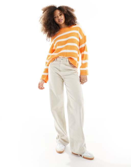 売れ筋商品|||イチ ニット&セーター レディース アウター IHEDEN - Jumper - orange com almond milk stripe DSC_2265copy.png?v=1723649926