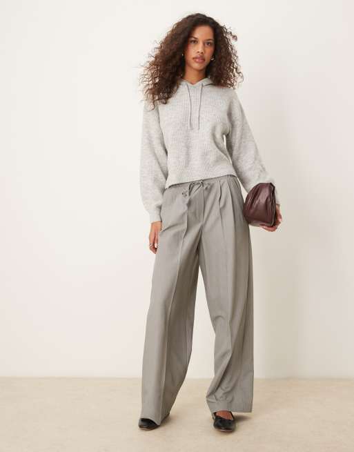 JDY knitted hoodie in gray melange | ASOS