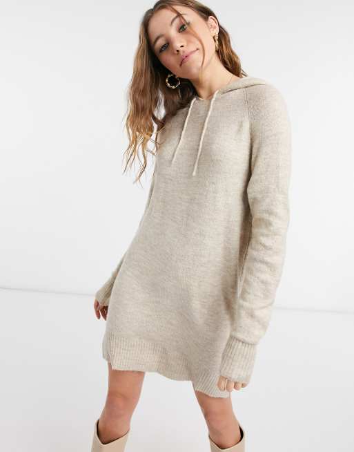 Beige hoodie online dress