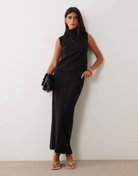 JDY knitted pencil maxi skirt in black (Part of a set) - view 1