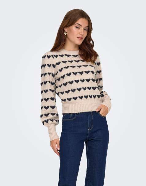 JDY Knitted pullover in cement