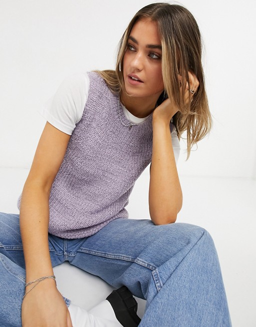 JDY knitted vest in lilac