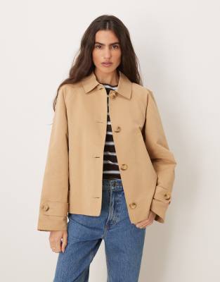 JDY - Kurz geschnittener Trenchcoat in Beige-Neutral