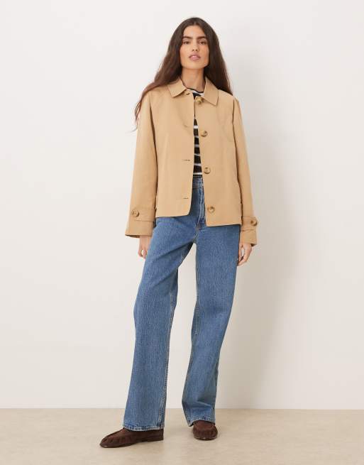 JDY – Kurz geschnittener Trenchcoat in Beige, 3 von 4