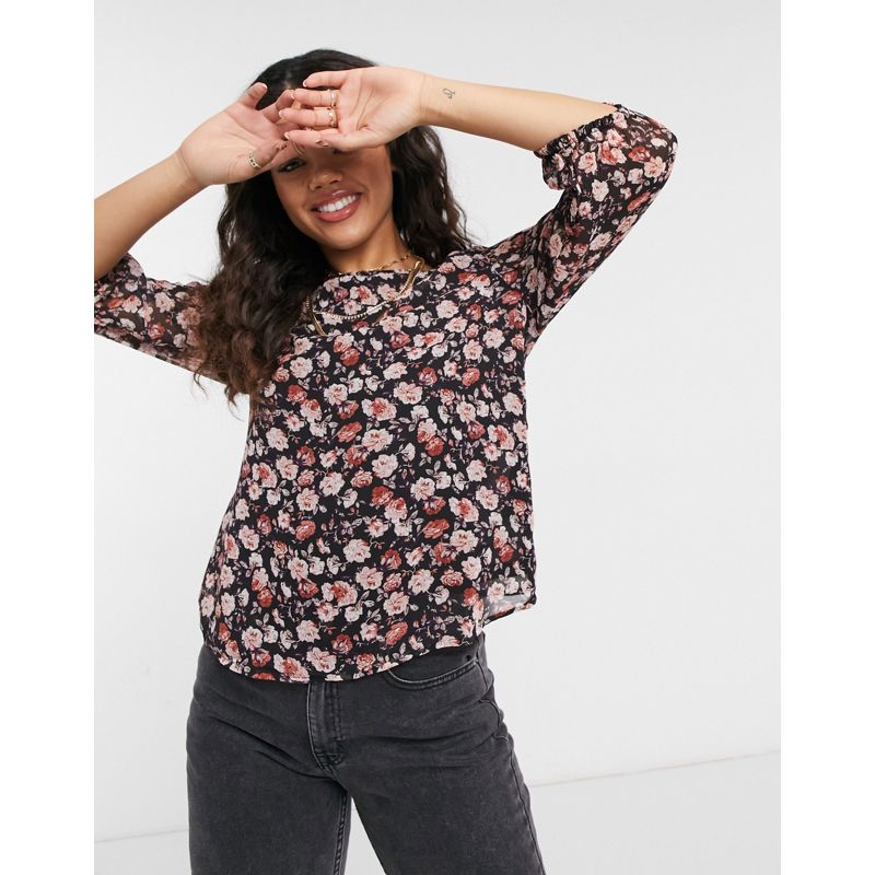 JDY – Kurzärmlige Bluse mit Blumenprint