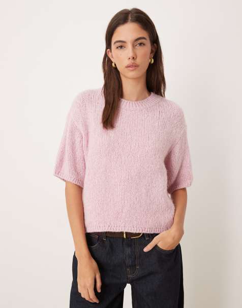 JDY – Kurzärmliger Pullover aus Strick in Hellrosa - view 1
