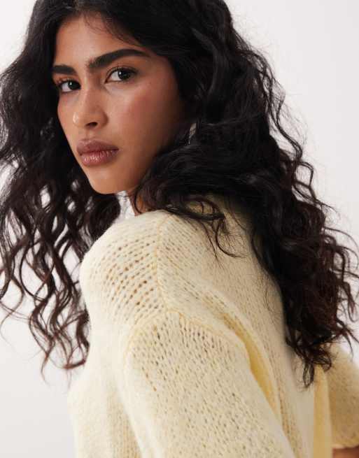 JDY – Kurzärmliger Strickpullover in Pastellgelb, 3 von 4