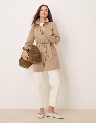 JDY - Kurzer Trenchcoat in Hellbraun