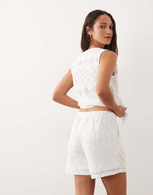 JDY lace details shorts in white - part of a set, 2 of 5
