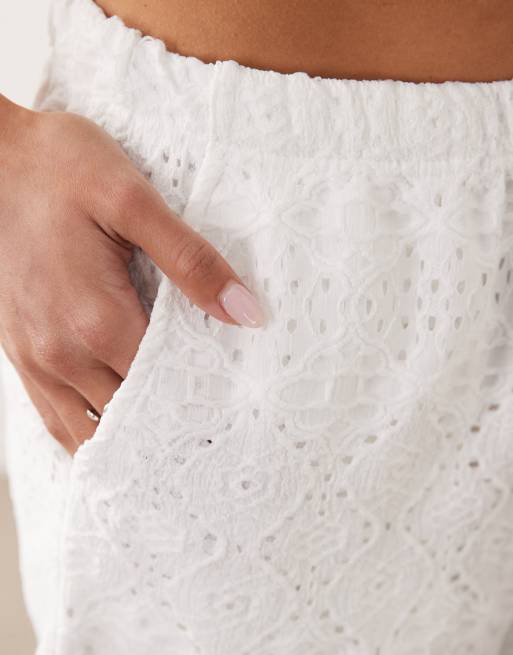 JDY lace details shorts in white - part of a set, 4 of 5