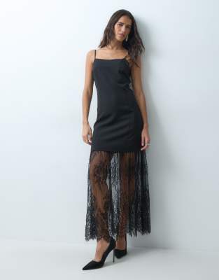 Jdy Lace Inscert Maxi Dress In Black