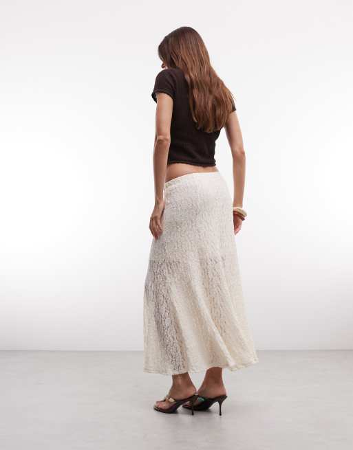 JDY lace maxi skirt in cream, 2 of 9