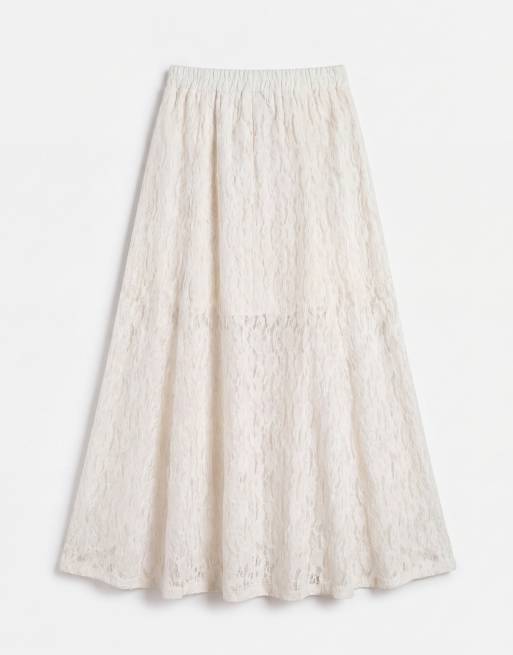 JDY lace maxi skirt in cream, 6 of 9