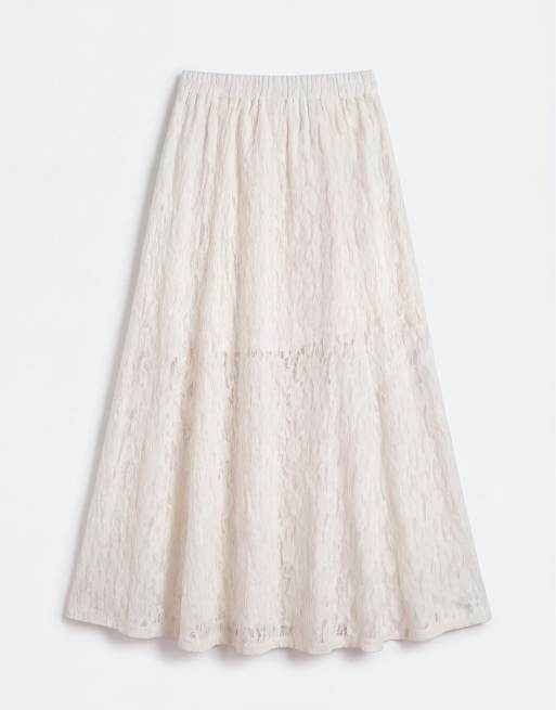 JDY lace maxi skirt in cream, 8 of 9