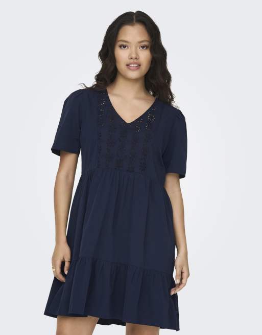 JDY – Lagenkleid in der Farbe Sky Captain