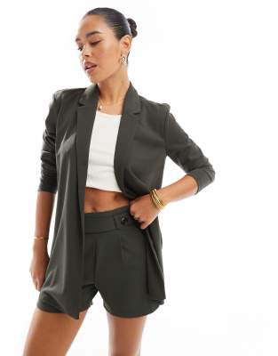Thumbnail - JDY - Legerer Blazer in Dunkelgrün, Kombiteil-Schwarz