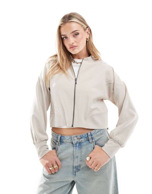 JDY – Leichte Bomberjacke in Steinbeige