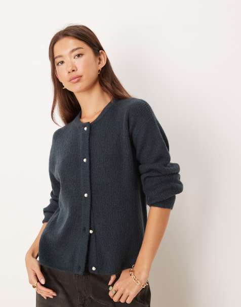 JDY – Leichte, gerippte Strickjacke in Marineblau - view 1