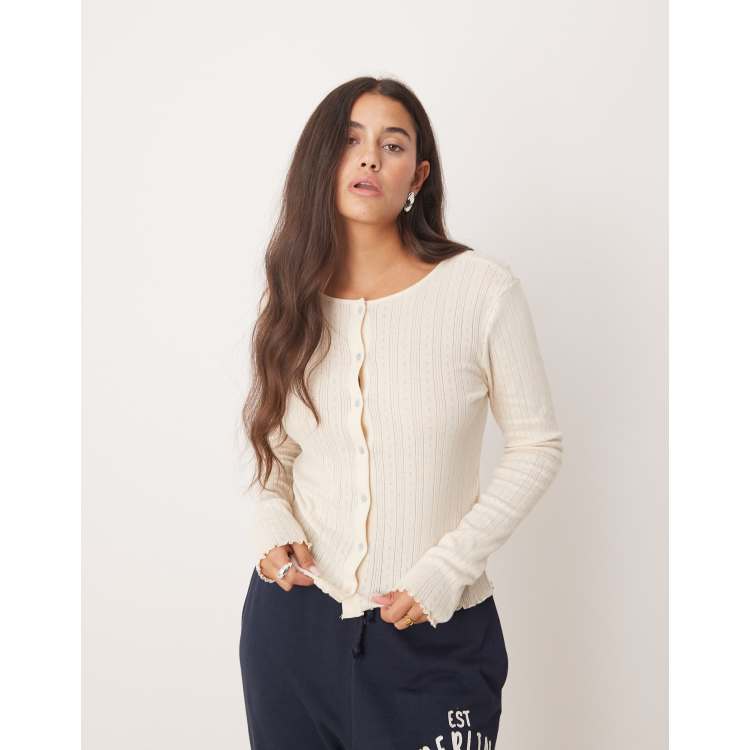 White lightweight cardigan sales