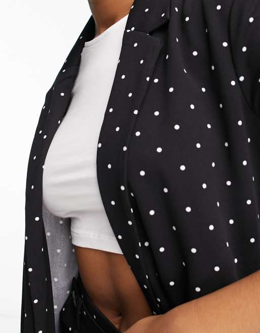JDY - Lichtgewicht blazer in zwart met stippenprint, deel van co-ord set, 4 van 4