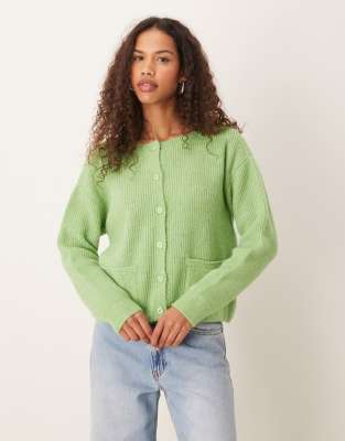 light weight knitted cardigan in green