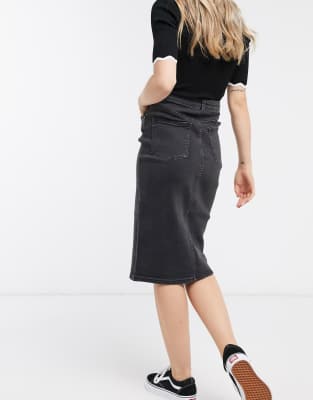 JDY – Lightning – Schwarzer Midi-Jeansrock | ASOS