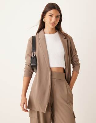 JDY JDY lightweight blazer co-ord in brown