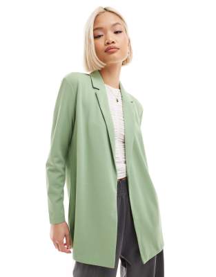 Jdy Lightweight Blazer In Sage Green - Part Of A Set