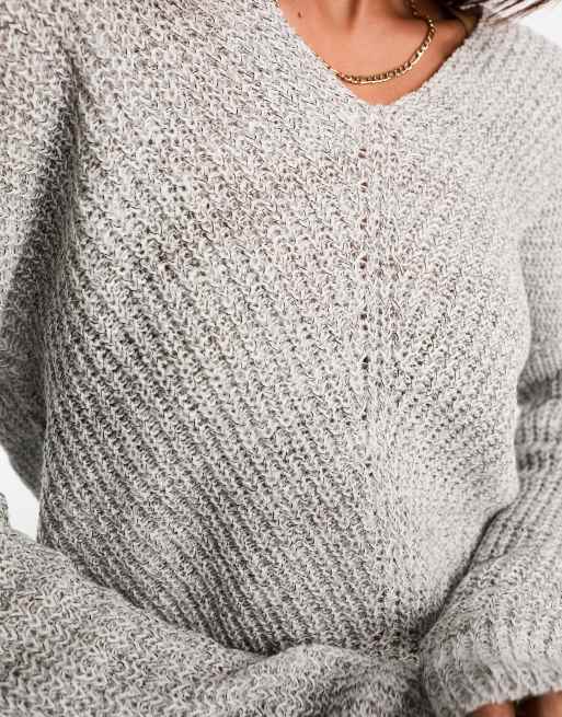 JDY lightweight V-neck sweater in gray, 3 of 4