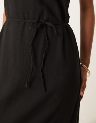 Jdy Linen Mix Tie Maxi Dress