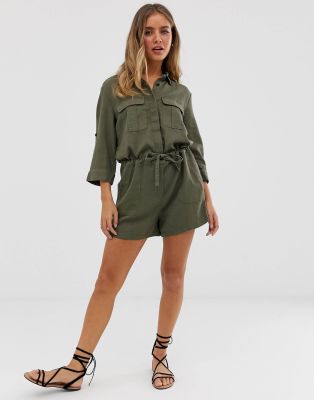 self portrait tailored crepe playsuit