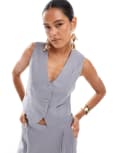 [JDY] JDY linen waistcoat in grey (part of a set) XL GREY